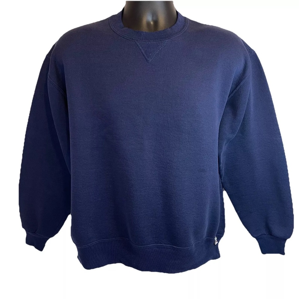Vtg 90s Russell Athletic Sweatshirt Mens XL Blank Pullover Made in USA Navy Blue